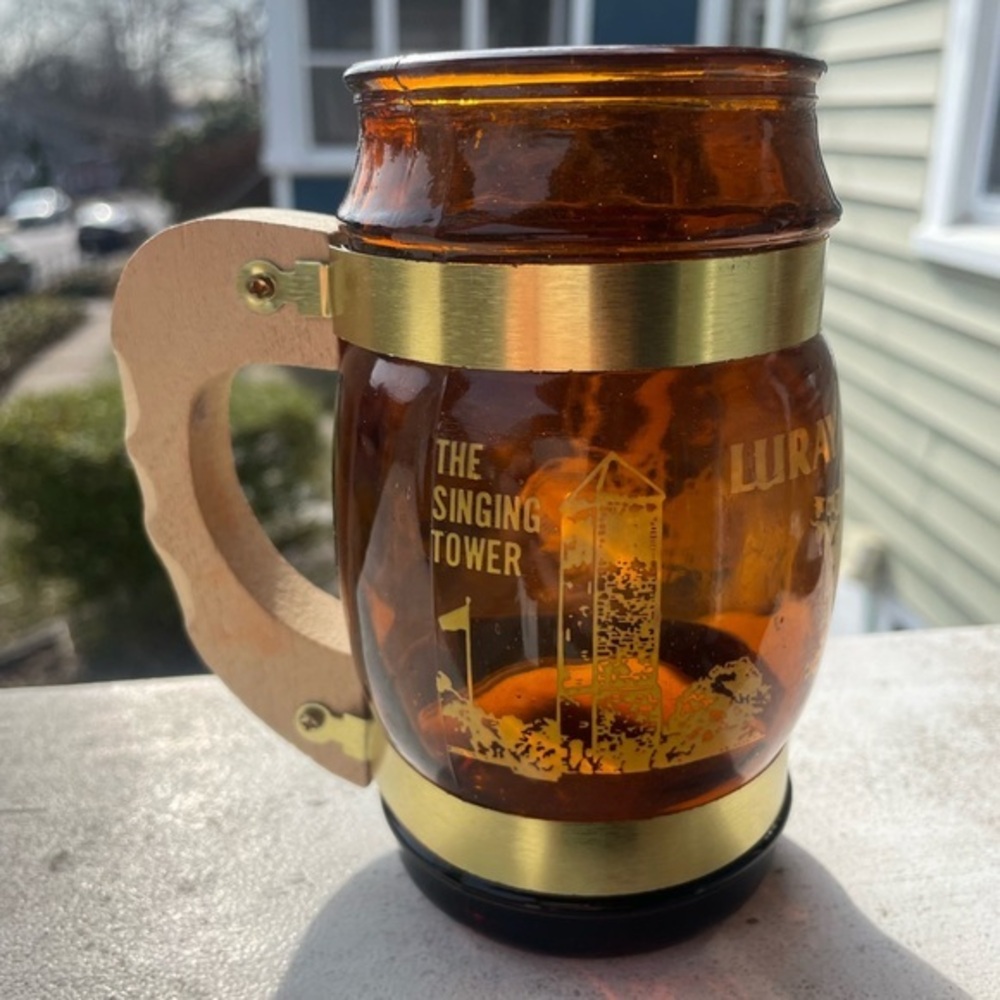 Luray Caverns Virginia Glass Mug with Gold Accents